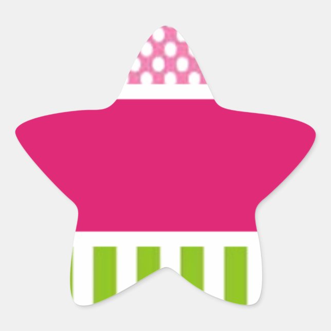 Sticker Étoile points roses personnalisés (Devant)