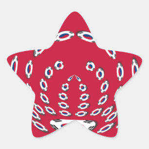 Sticker Étoile Pois du drapeau sud-coréen : une torsion florale
