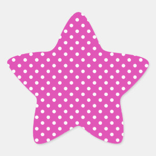Sticker Étoile Pois magenta et blanc