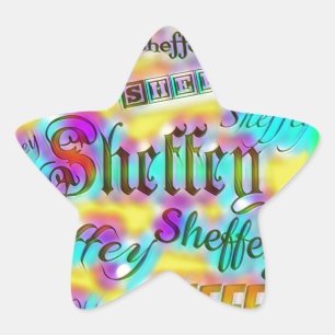 Sticker Étoile Polices Sheffey - Arc-en-ciel jaune et rose