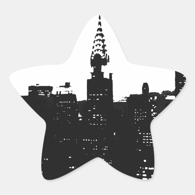 Sticker Étoile Pop Art New York Silhouette (Devant)
