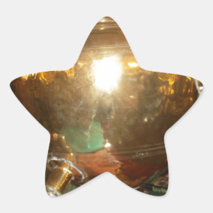 Sticker Étoile Pot de thé doré vintage Mur Art & Imprimer