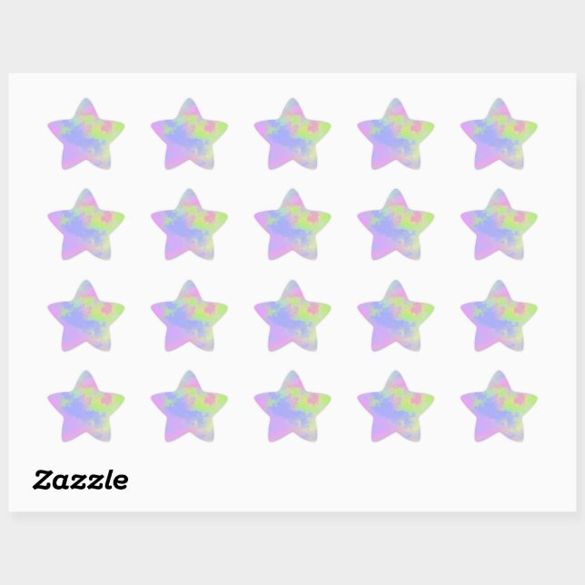 Sticker étoile pour peinture arc-en-ciel (Feuille)