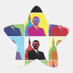 Sticker Étoile Président Obama Pop Art