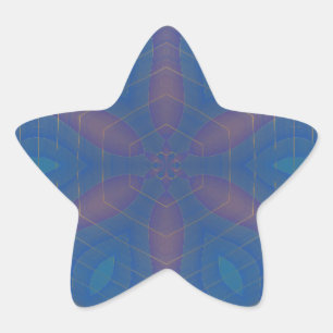 Sticker Étoile Presque Hexagonal Kaleidoscope Mandala