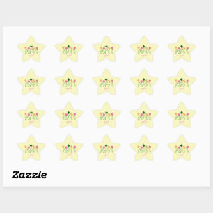 Sticker Étoile Printemps et été Filles de la Personnaliser Floral