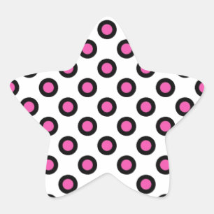 Sticker Étoile produits à pois rose et noir