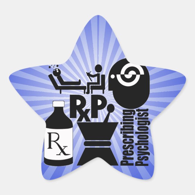 Sticker Étoile Psychologue de prescription de LOGO de RxP (Devant)