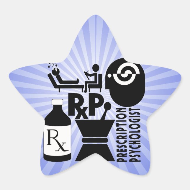 Sticker Étoile Psychologue de prescription RxP LOGO (Devant)