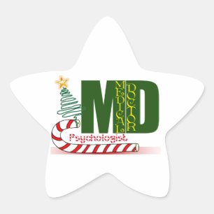 Sticker Étoile Psychologue MERRY CHRISTMAS