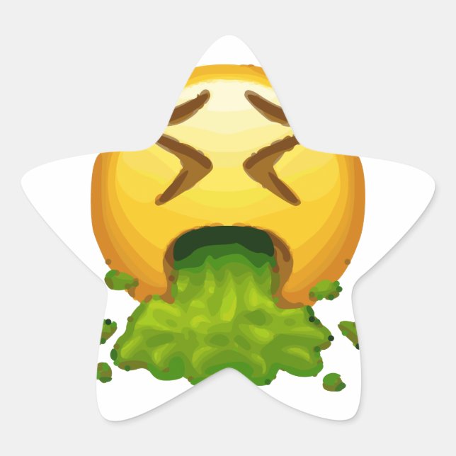 Sticker Étoile puking émoji (Devant)