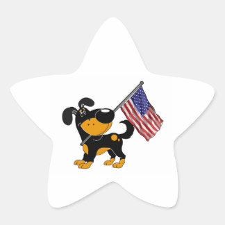 Sticker Étoile Pup avec drapeau