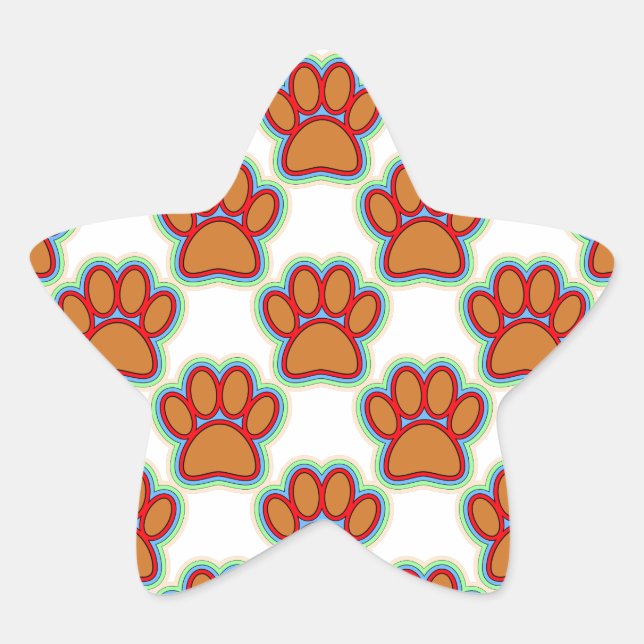 Sticker Étoile Puppy Paws (Devant)