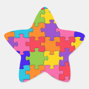Sticker Étoile Puzzle Puzzle Puzzle Puzzle