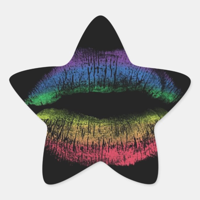 Sticker Étoile Rainbow Kiss (Devant)
