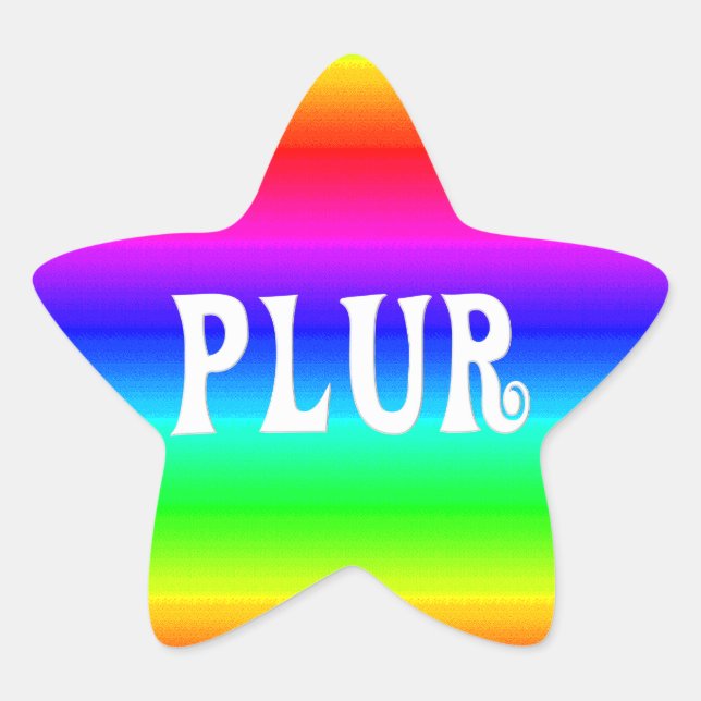 Sticker Étoile Rainbow PLUR (Devant)