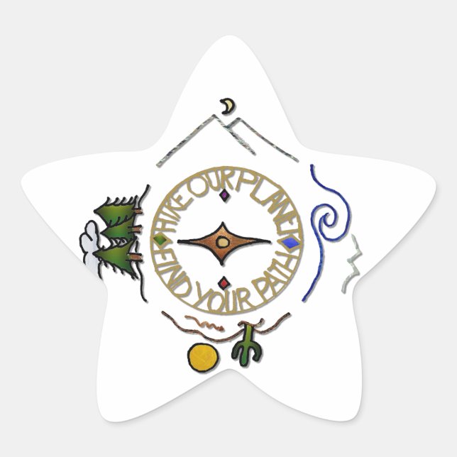 Sticker Étoile Randonnée Notre Planète Hiker's Soul Compass (Devant)