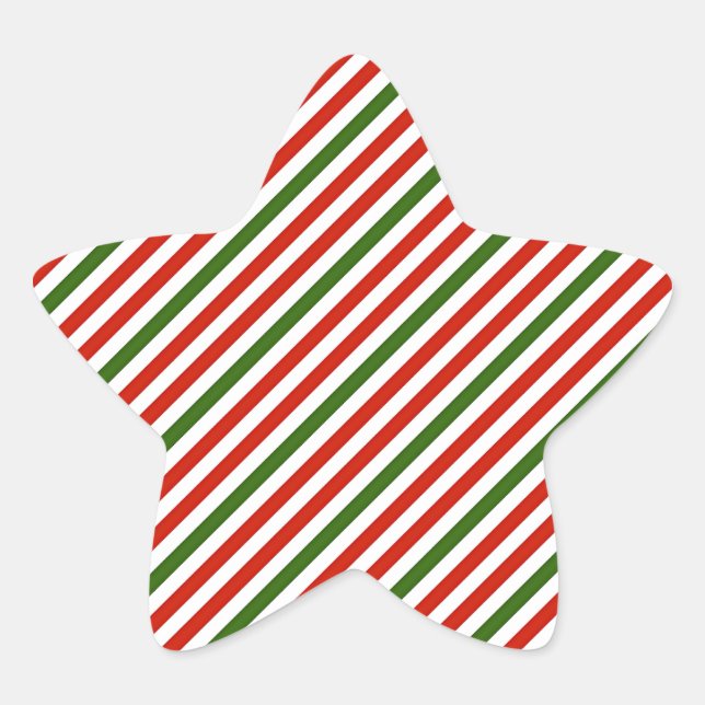 Sticker Étoile rayures de couleur de Noël, (Devant)