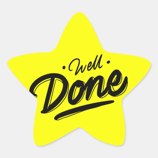 Sticker Étoile Récompense étudiante jaune néon bien faite (Devant)