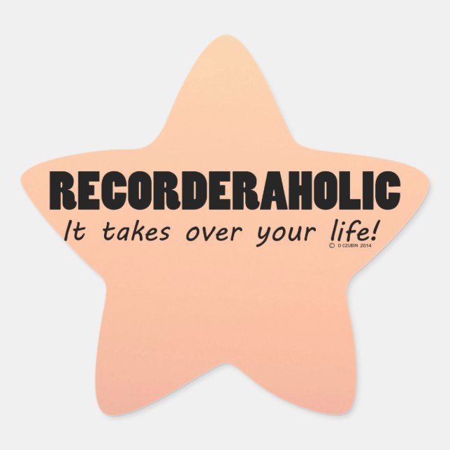 Sticker étoile Recorderaholic (Devant)