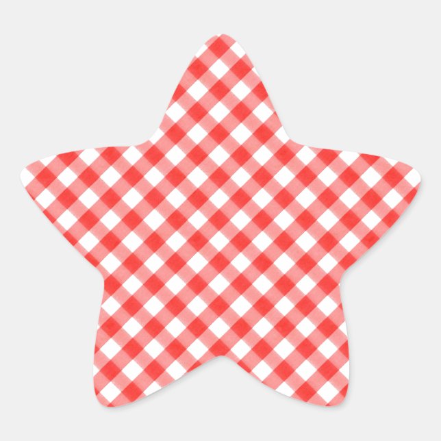 Sticker Étoile Red Classic En vichy Motif Pic Nic (Devant)