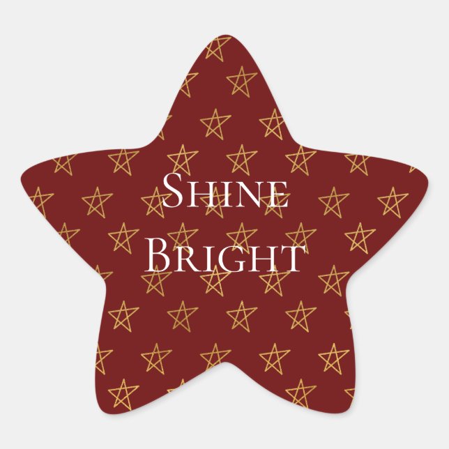 Sticker Étoile Red Gold Stars brillent (Devant)
