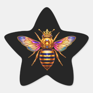 Sticker Étoile Reine Abeille Avec Couronne