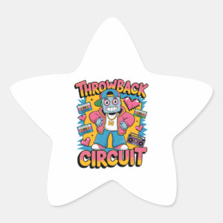 Sticker Étoile Retro Robot 90s Design Hip hop - Fun Cartoon Throw