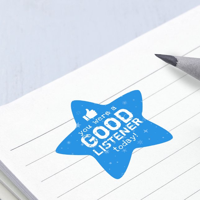 Sticker Étoile Rétroaction positive Bon Enseignant (Positive Feedback Good Listener Teacher Star Sticker)