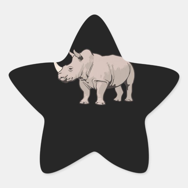 Sticker Étoile Rhino cool | Cute Chubby Rhino (Devant)
