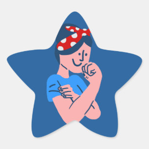 Sticker Étoile Rosie la riveteuse rockabilly icône rétro