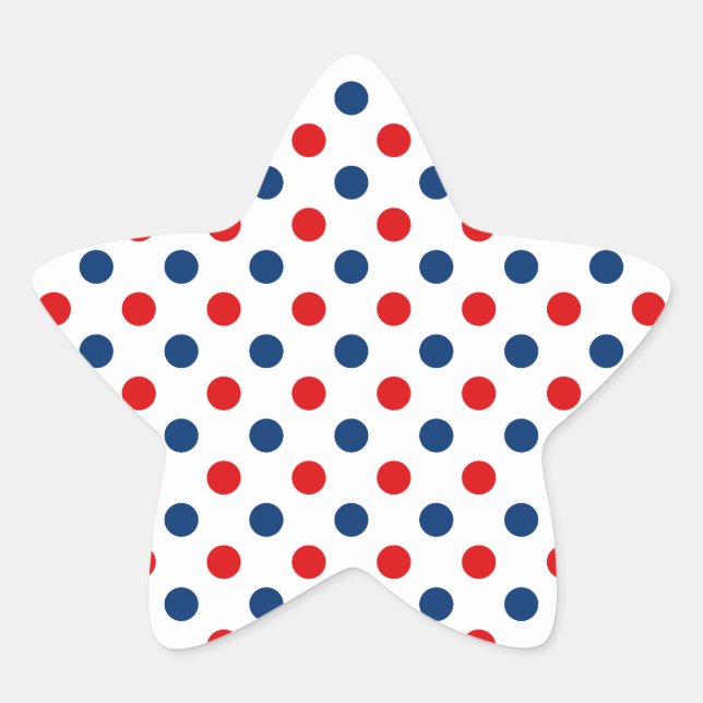 Sticker Étoile Rouge Blanc et Bleu à pois (Devant)