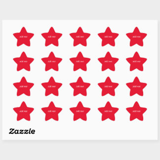 Sticker Étoile Rouge clair, modèle de texte blanc