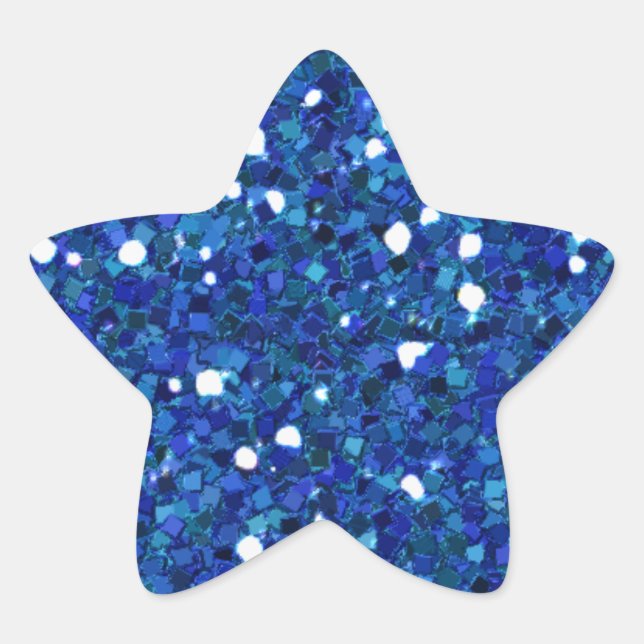 STICKER ÉTOILE ROYAL BLUE BLUES PARTIES SCINTILLANT BLANC TEXTURE (Devant)