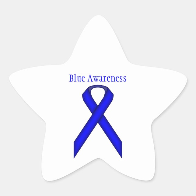 Sticker Étoile Ruban Blue Standard par Kenneth Yoncich (Devant)