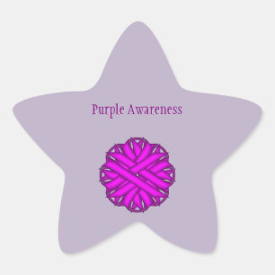 Sticker Étoile Ruban de fleurs violettes par Kenneth Yoncich