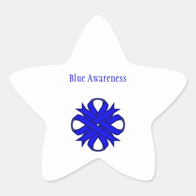 Sticker Étoile Ruban de trèfle bleu par Kenneth Yoncich (Devant)