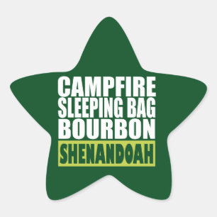 Sticker Étoile Sac couché de feu de camp Bourbon Shenandoah