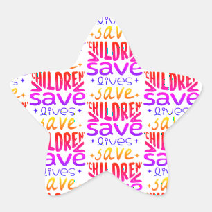Sticker Étoile Sauver les enfants, sauver des vies