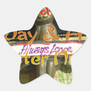 Sticker Étoile Sculpture de lapin de bronze avec citations inspir