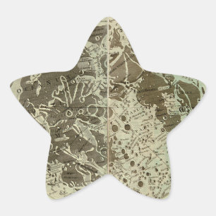 Sticker Étoile Selenographie de Bowles ou une carte de la Lune -