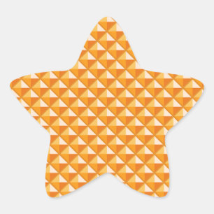 Sticker Étoile Sherbet orange, look émail, grille cloutée