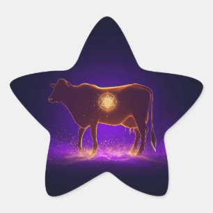 Sticker Étoile Silhouette de vache divine   Govardhan Puja Spirit