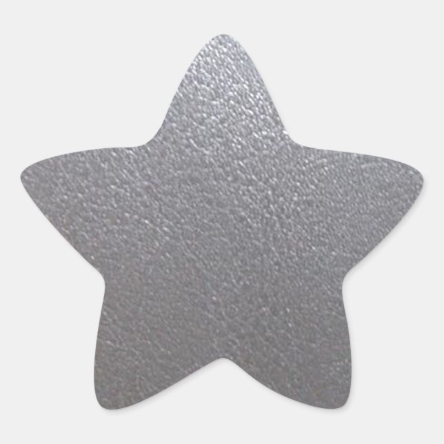 Sticker Étoile SILVER Grey Sparkle : Leather Look Finish (Devant)