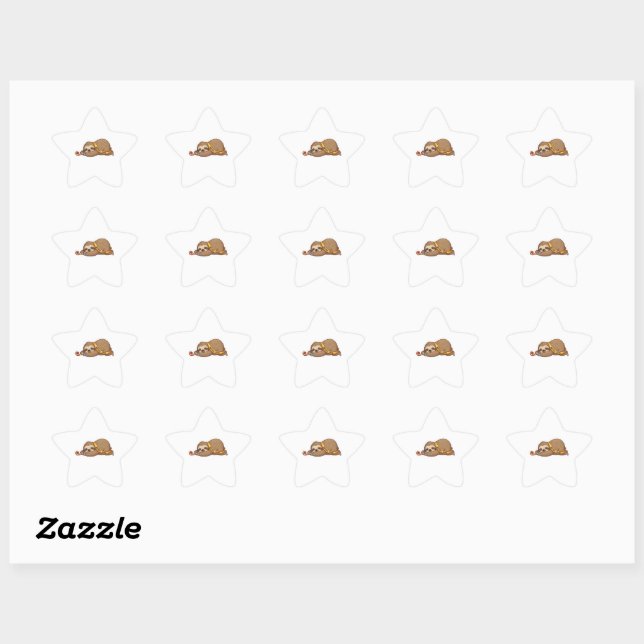 Sticker Étoile Sleeping Birthday Squad Sloth avec Party Horn (Feuille)
