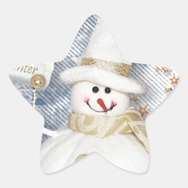 Sticker Étoile Snowman hiver froid (Devant)