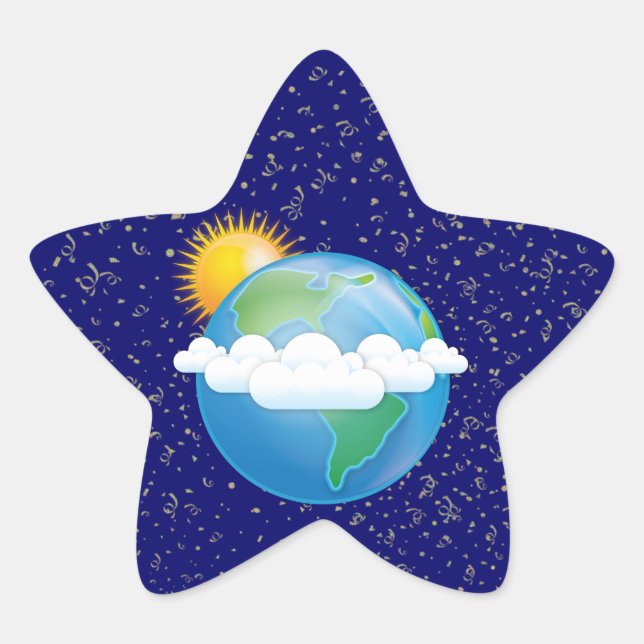 Sticker Étoile Soleil et Terre - (Devant)