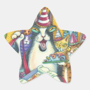 Sticker Étoile Son N'Fitz Chats BÂTISSEURS D'ANNIVERSAIRE Feuille