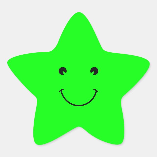 Sticker Étoile Sourire vert citron (Devant)