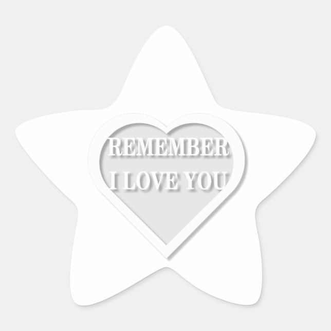 Sticker Étoile Souviens-toi que je t'aime (Devant)